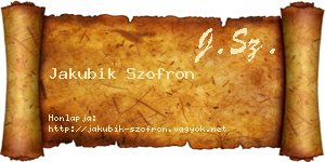 Jakubik Szofron névjegykártya